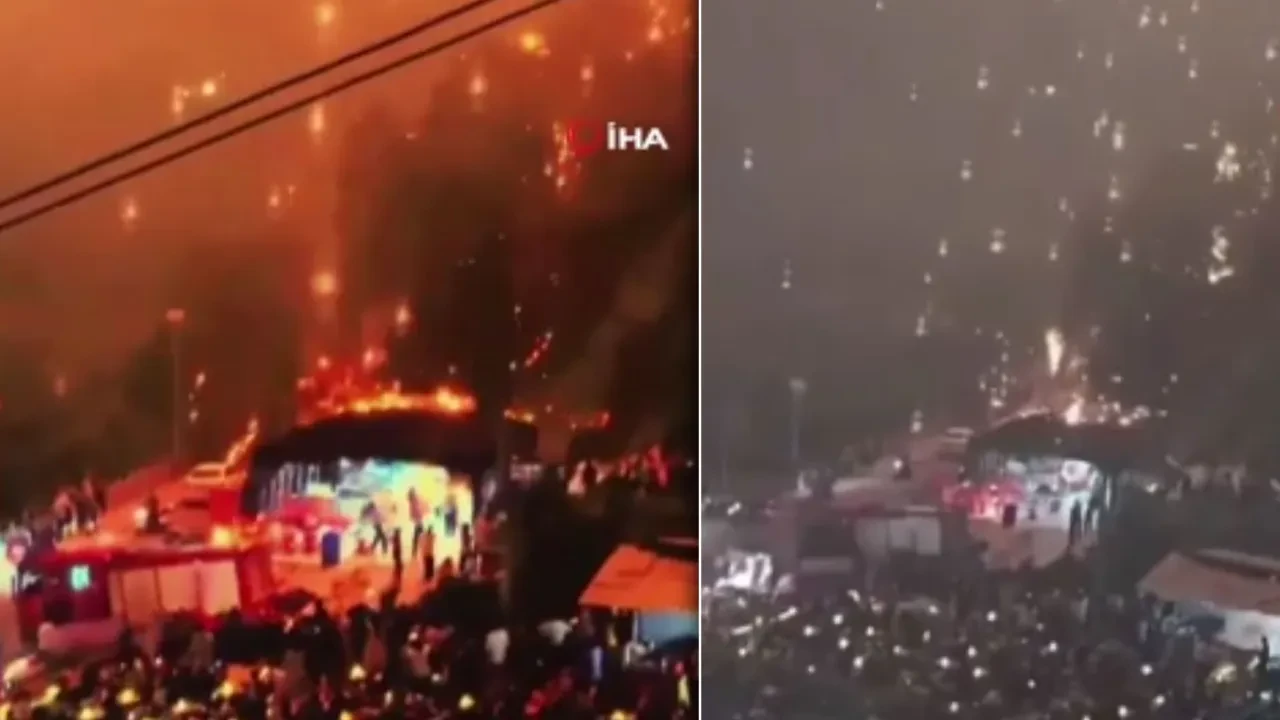 Havai fişekler kontrolden çıktı: Ateş topları yağdı 