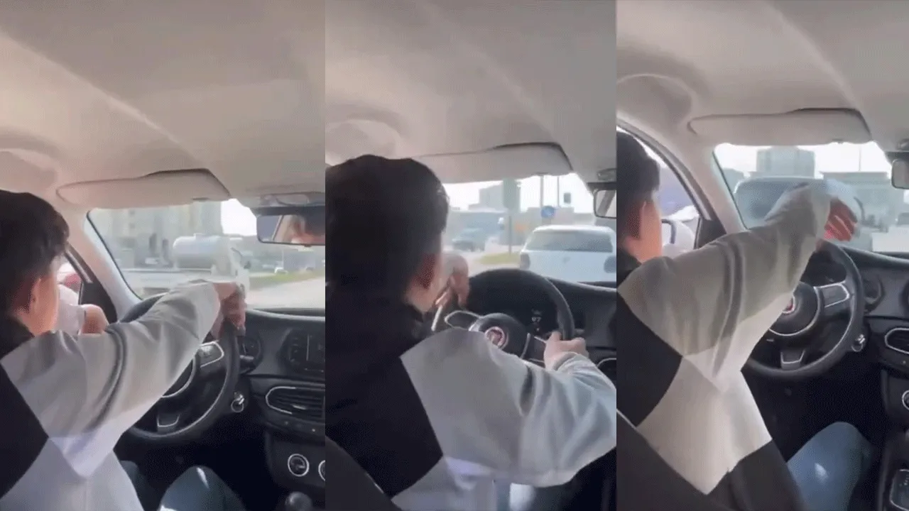 Trafikte yaptığı hareketleri utanmadan paylaştı! Herkesin canını böyle hiçe saydı