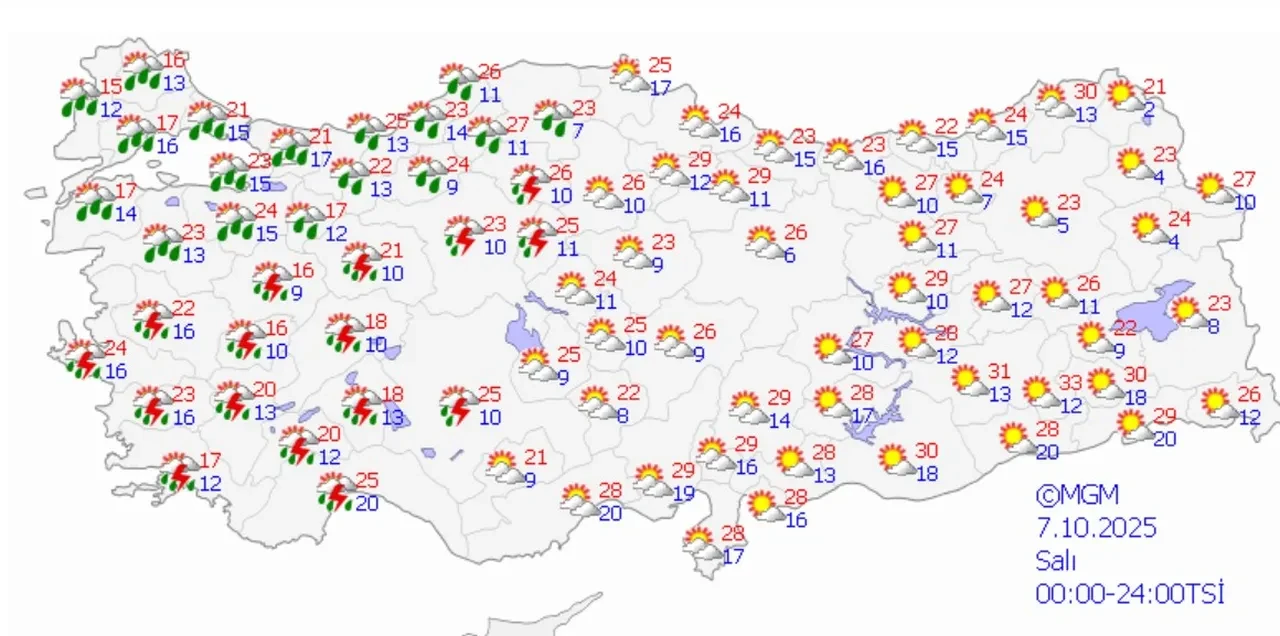 Meteoroloji yeni hafta hava durumu için uyardı! Sağanak yağış geliyor, saat verildi