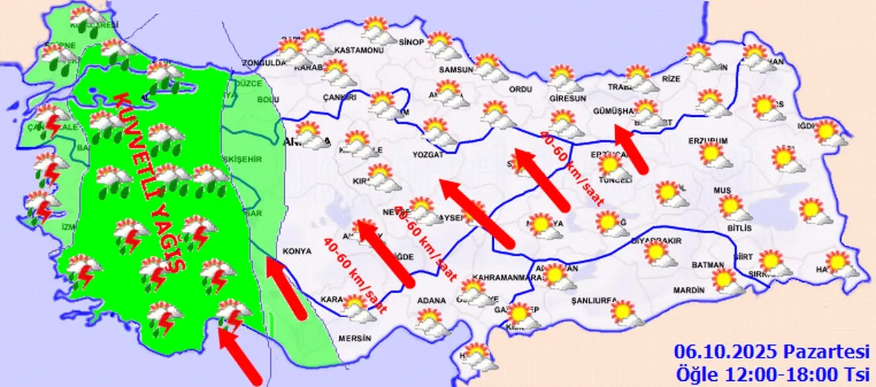 Meteoroloji turuncu ve sarı kodla uyardı: 20 ilde kuvvetli sağanak