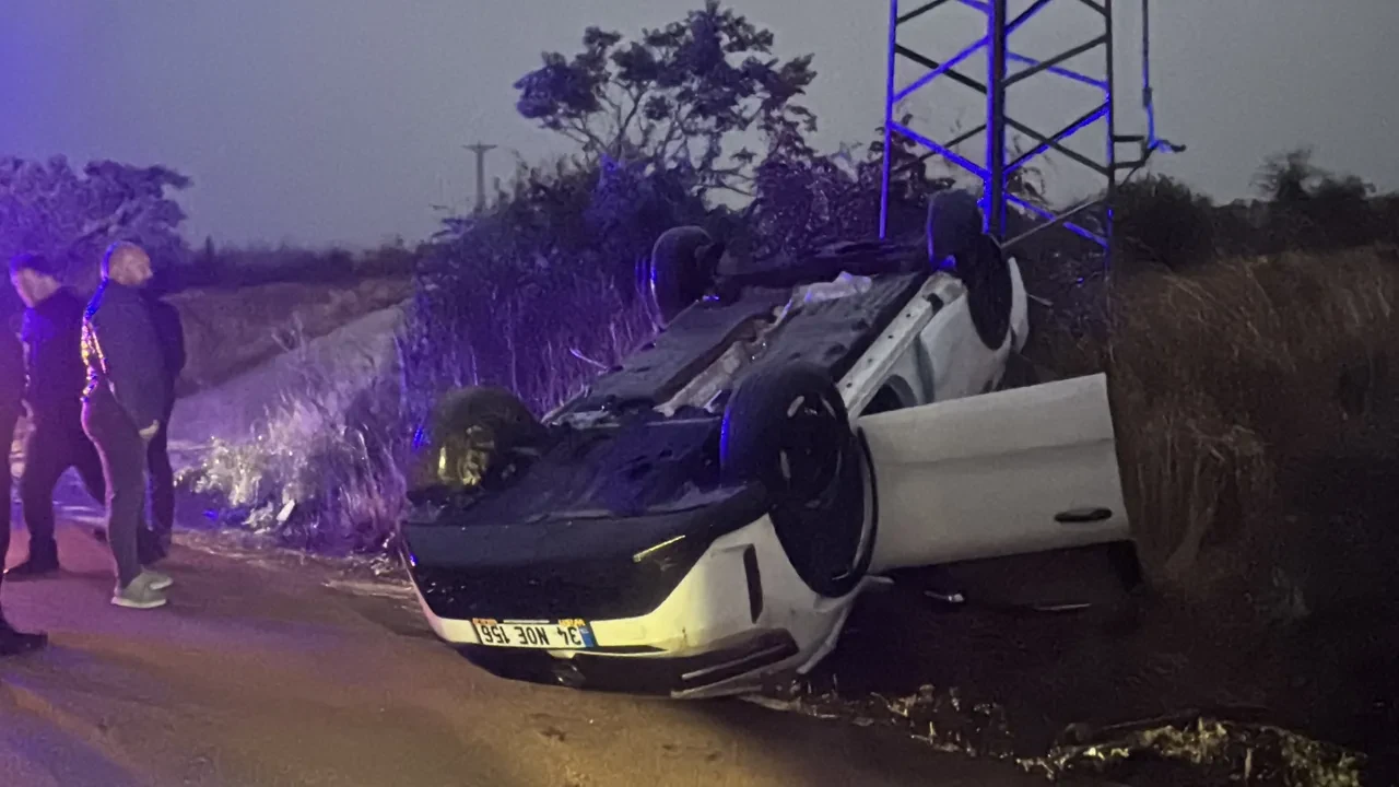 Polisten kaçarken şarampole uçtu! 