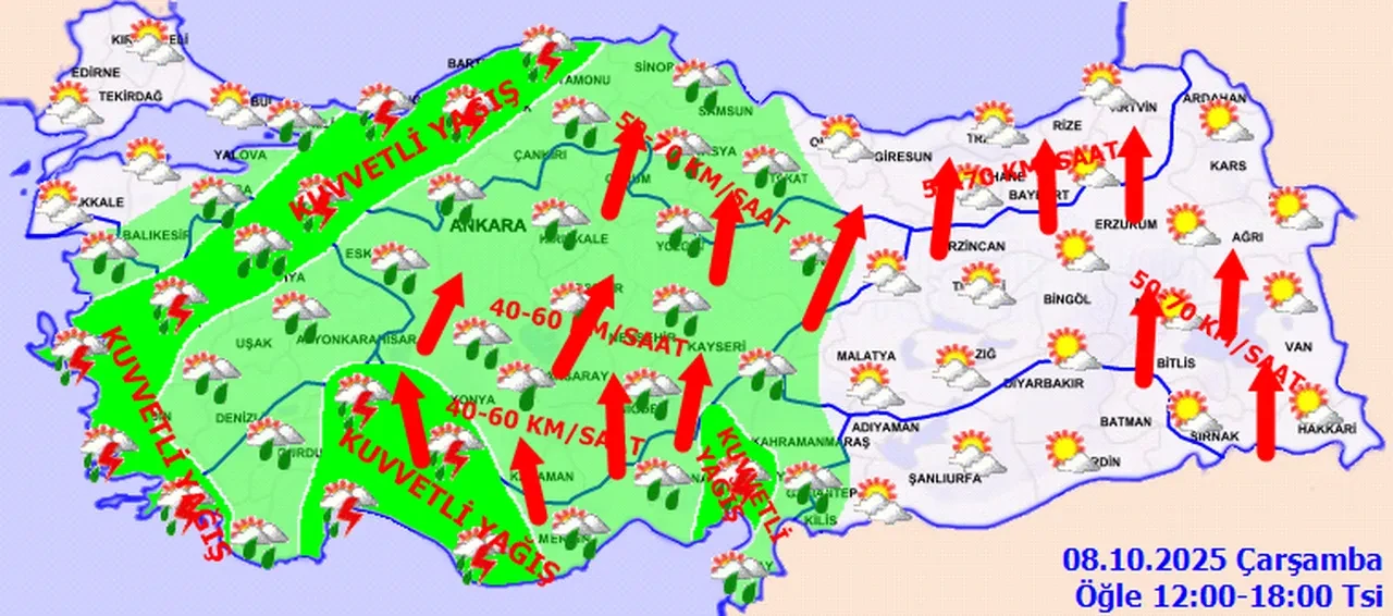 36 ilde alarm! Meteoroloji sarı ve turuncu kodla uyardı: Sağanak ve rüzgar bir arada