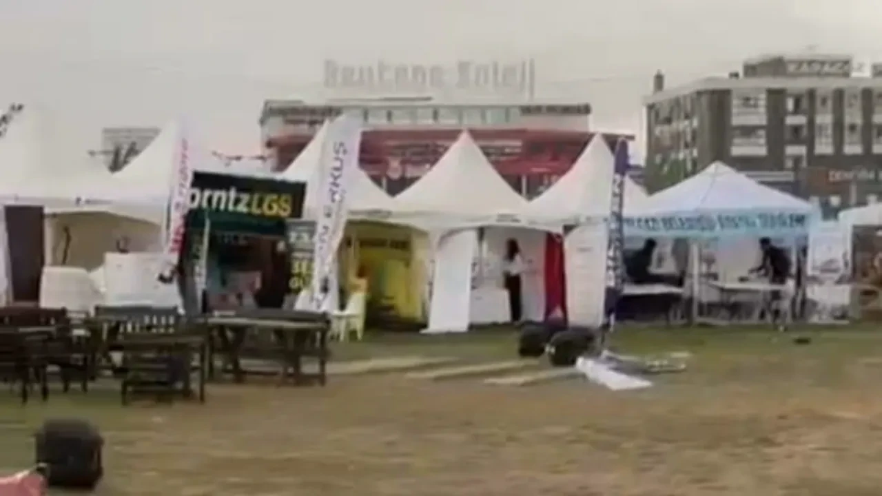 Şiddetli fırtına çadırları böyle uçurdu! Meteorolojiden net uyarı: Kuvvetli geliyor