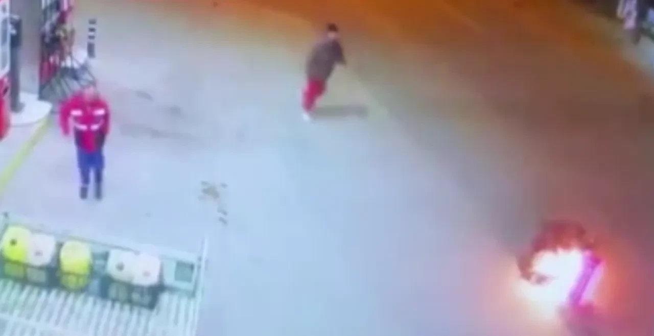 Bursa'da dehşete düşüren kaza! Alev aldı, akaryakıt istasyonuna devrildi