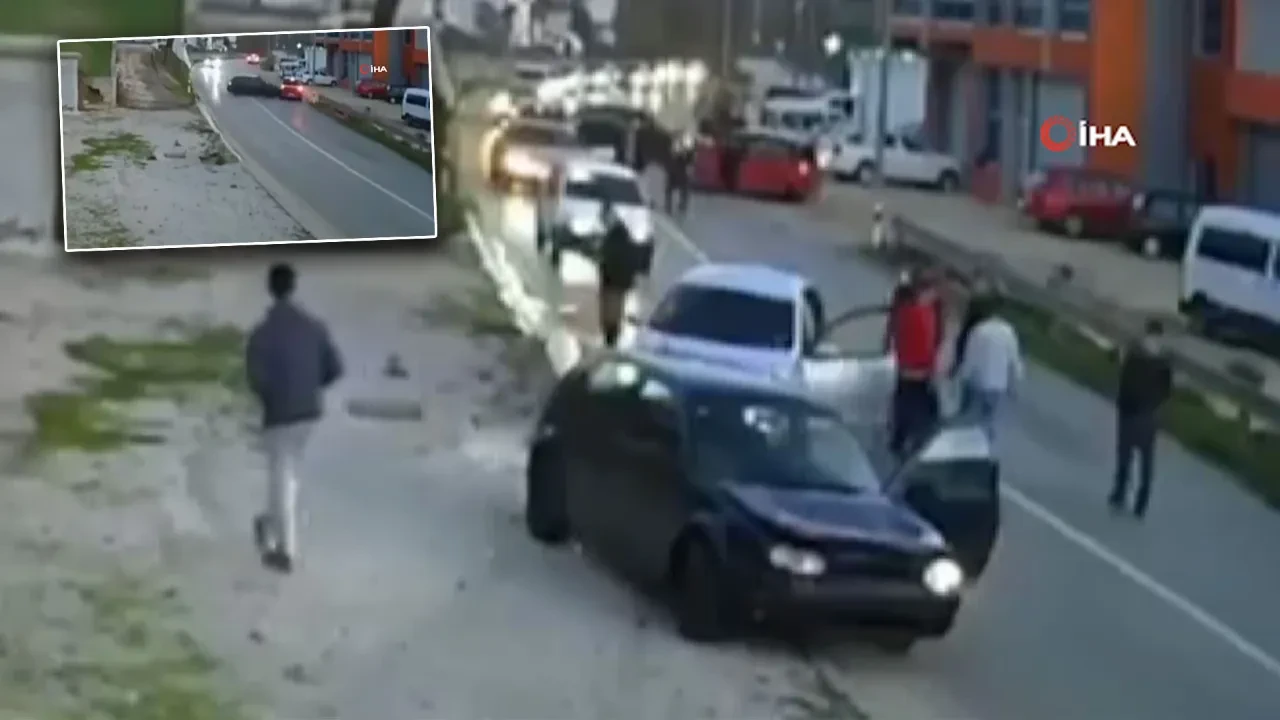 Hem kazaya neden oldu hem de insanları ezmeye kalktı!