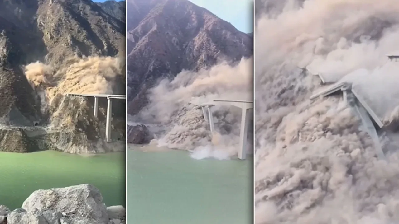 Heyelan dev köprüyü yerle bir etti!