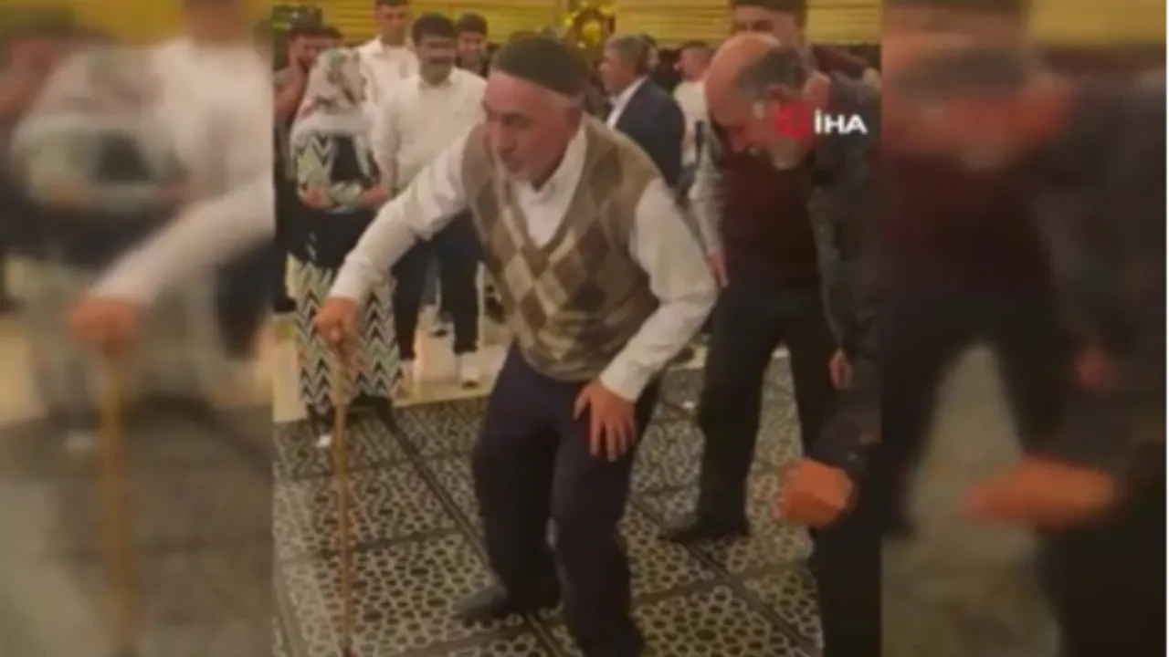 Kanseri yenen adam sevincini yöresel oyunlarla gösterdi! 70'lik delikanlı pistin tozunu işte böyle attırdı