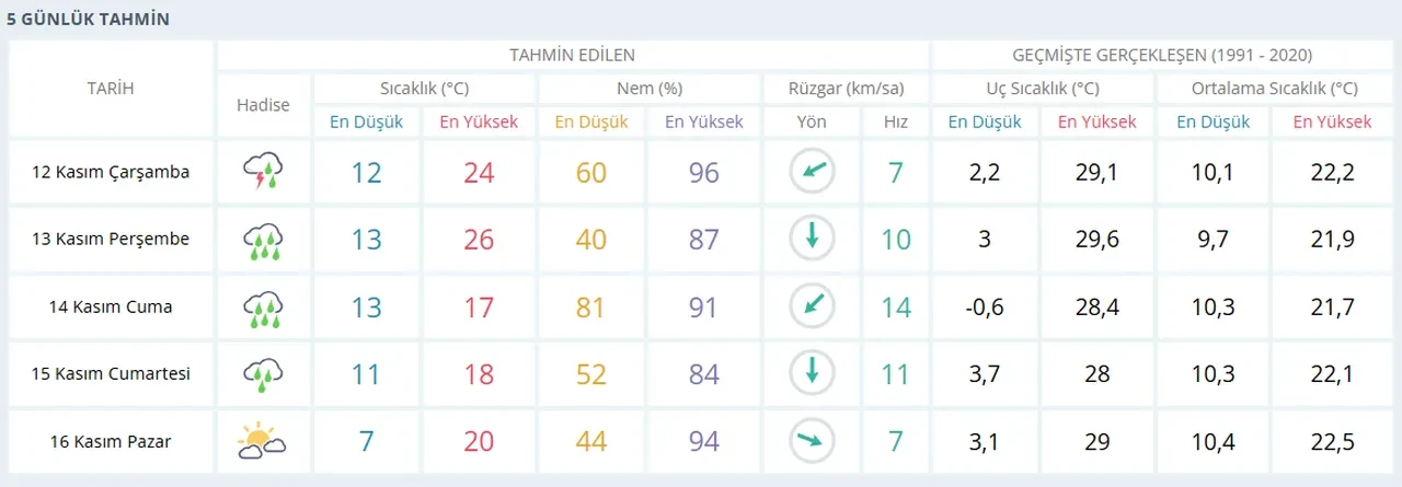 Yarın Adana, Gaziantep'te yağmur var mı? 12 Kasım MGM hava durumu raporu yayımlandı