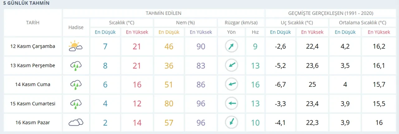 Yarın Adana, Gaziantep'te yağmur var mı? 12 Kasım MGM hava durumu raporu yayımlandı