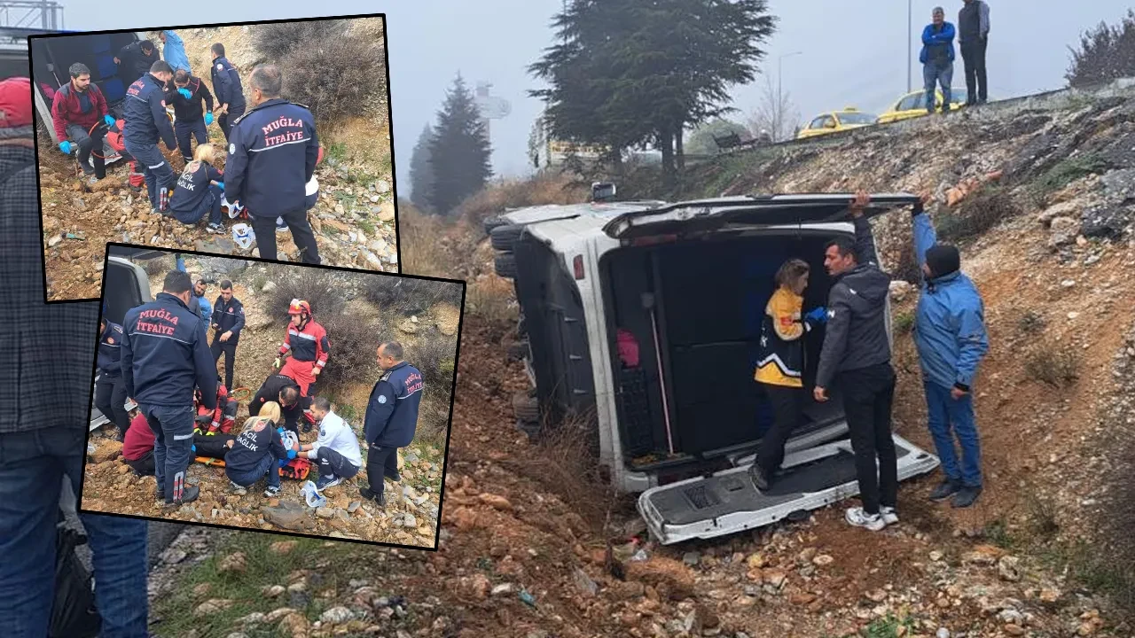 Muğla'da feci kaza! Yolcu minibüsü şarampole devrildi: Çok sayıda yaralı var