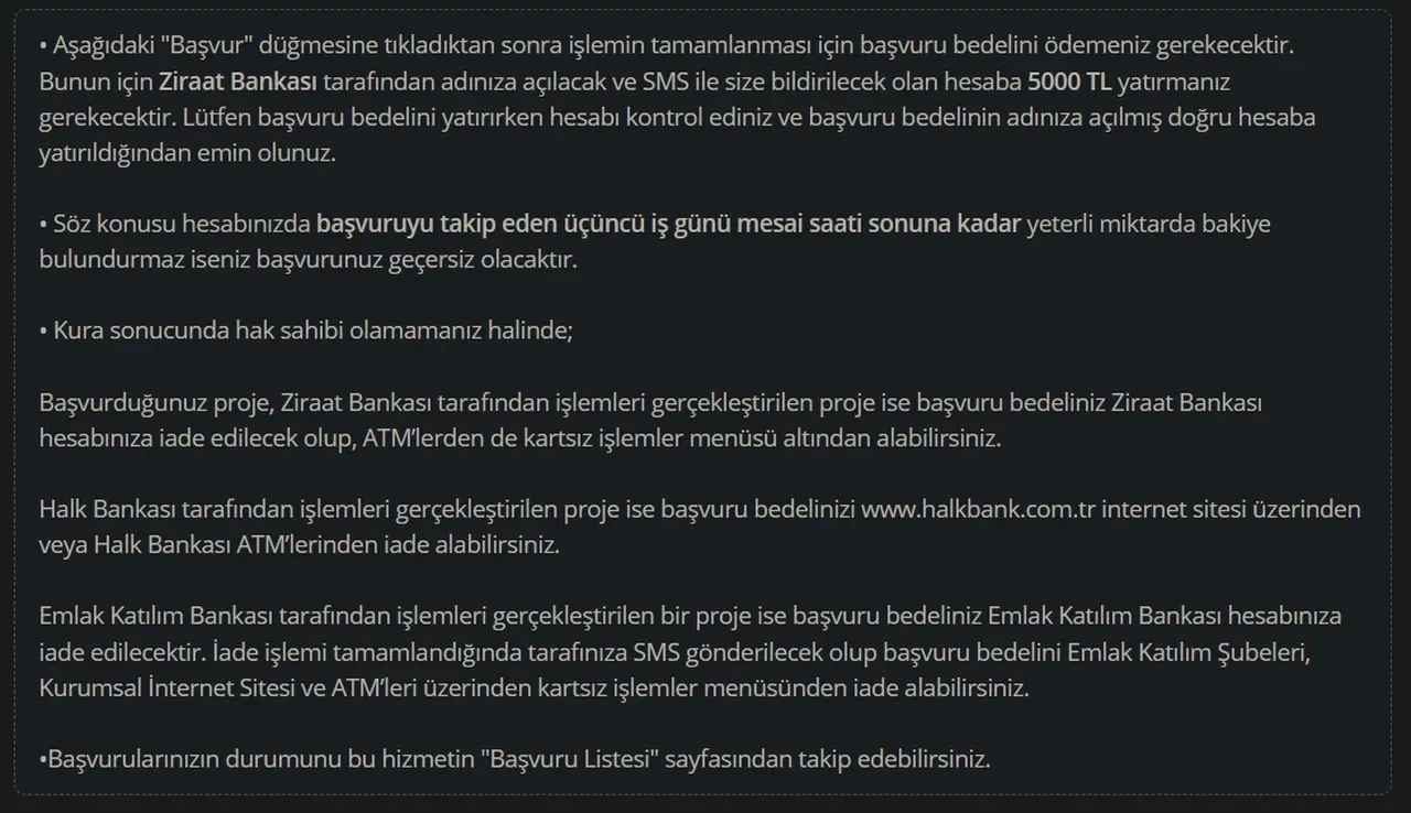 TOKİ başvuru ücreti ne zaman yatacak?