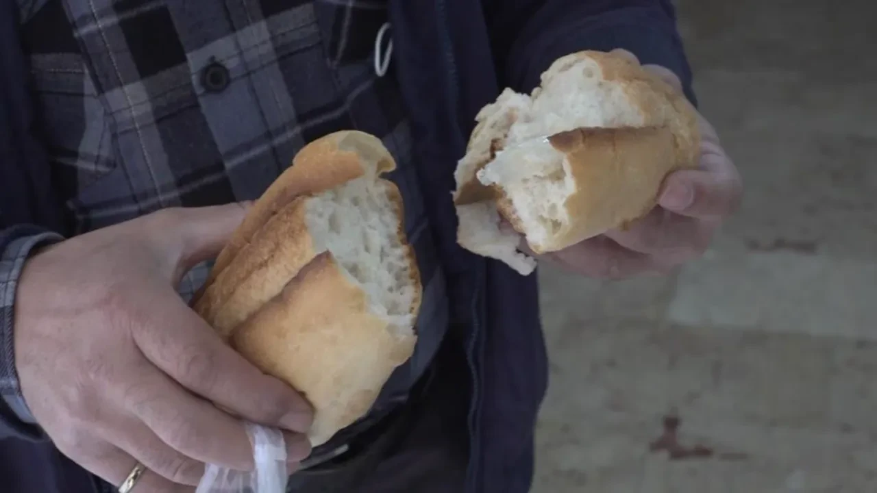 Sofraya oturan aile ekmeğin içinden çıkanı görünce şoke oldu!