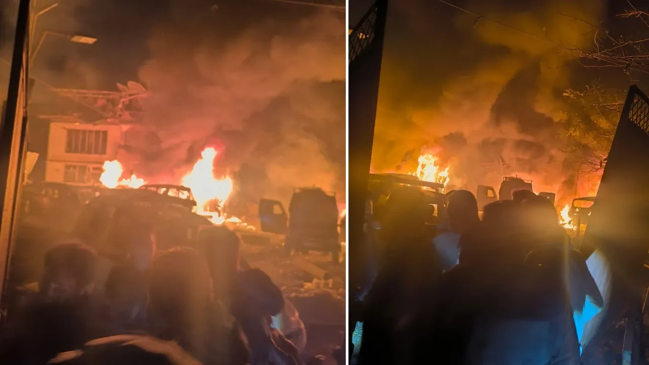 Hindistan'da polis karakolu havaya uçtu! O anlar kamerada