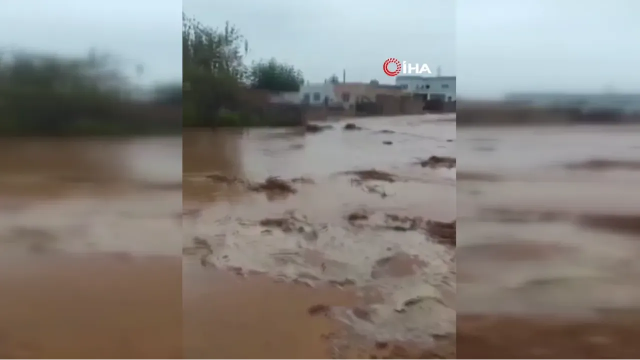 Mardin'de sağanak yağış sonucu dere taştı! O anlar kamerada