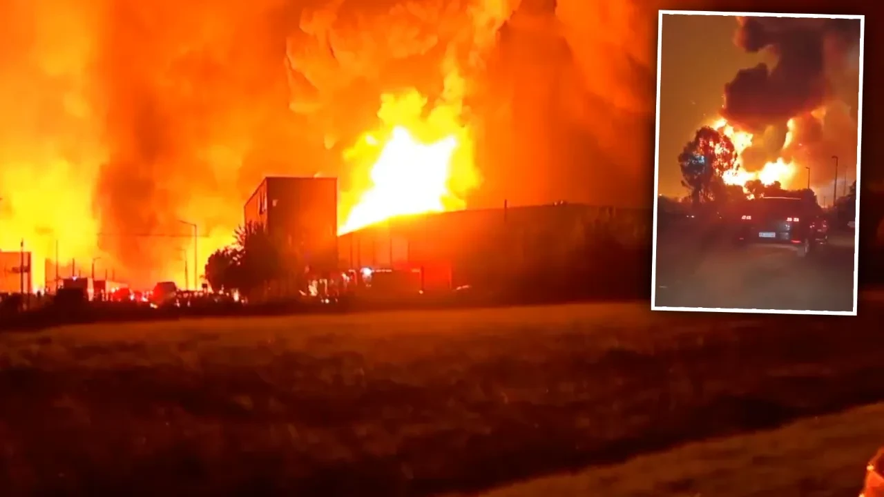 Sanayi bölgesindeki patlama yolcu uçağından görüldü! Çok sayıda yaralı var