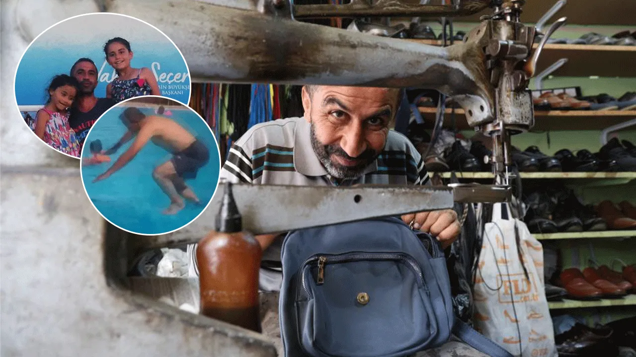 Ayakkabı boyacısının havuza atladığı görüntüler viral oldu açıklama geldi: Her yıl tatile giderim