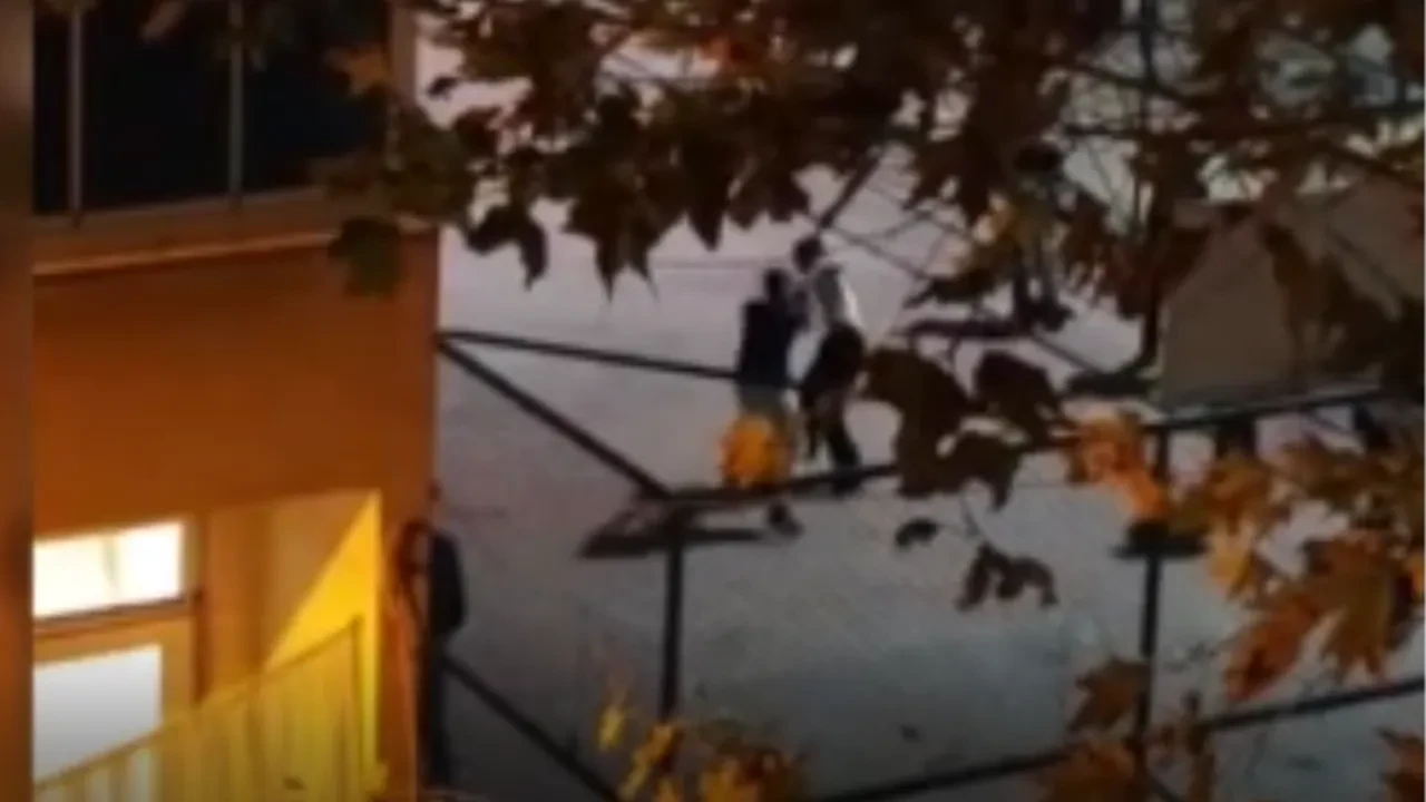 Gençlerin tekmeli yumruklu kavgası kamerada! Ayırmak yerine taktik verdiler