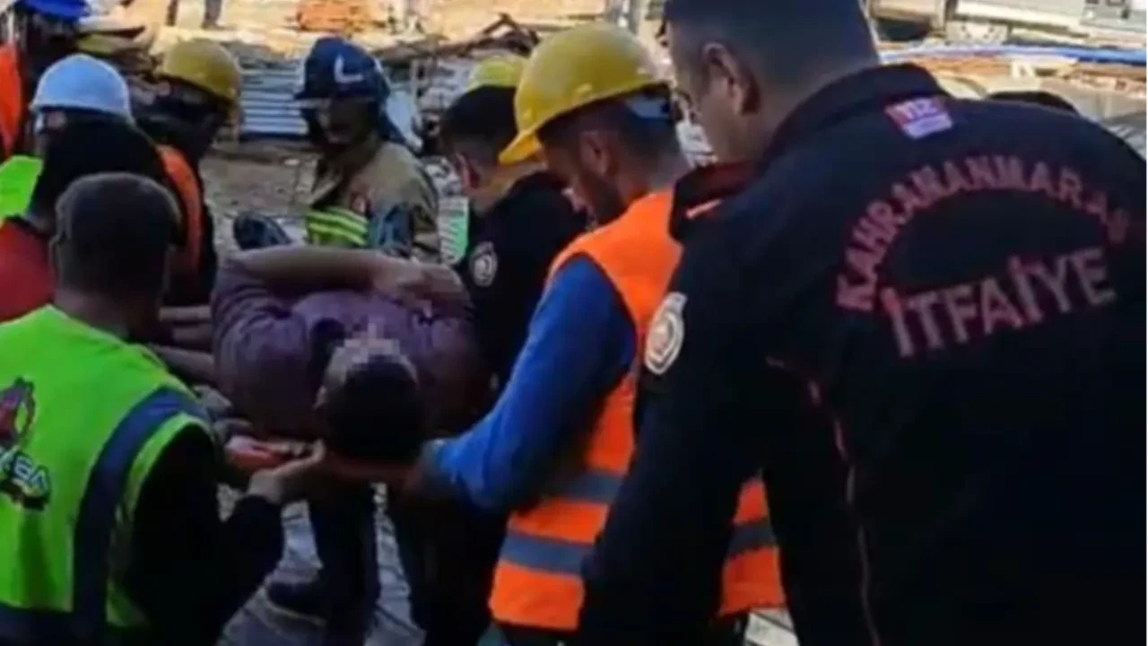 Kahramanmaraş'ta inşaatta iskele çöktü: 1 yaralı