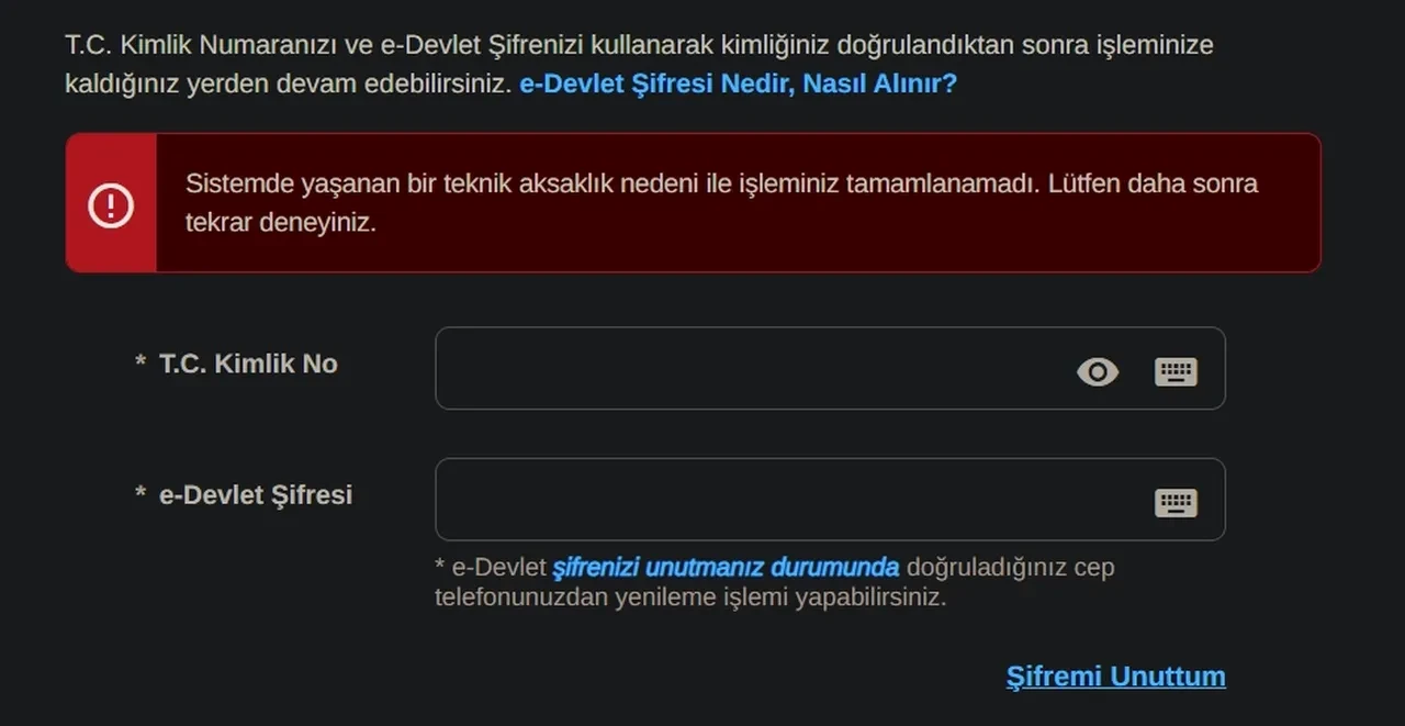 e-Devlet çöktü mü, ne zaman düzelecek? "Sistemde yaşanan teknik aksaklık" hatası