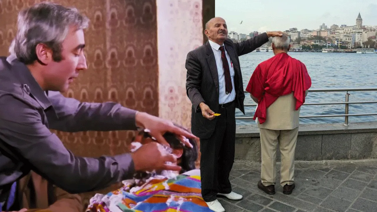 Neşeli Günler 'Ziya' karakteri gerçek oldu! Galata Kulesi manzarasında vatandaşları bedava tıraş ediyor! 