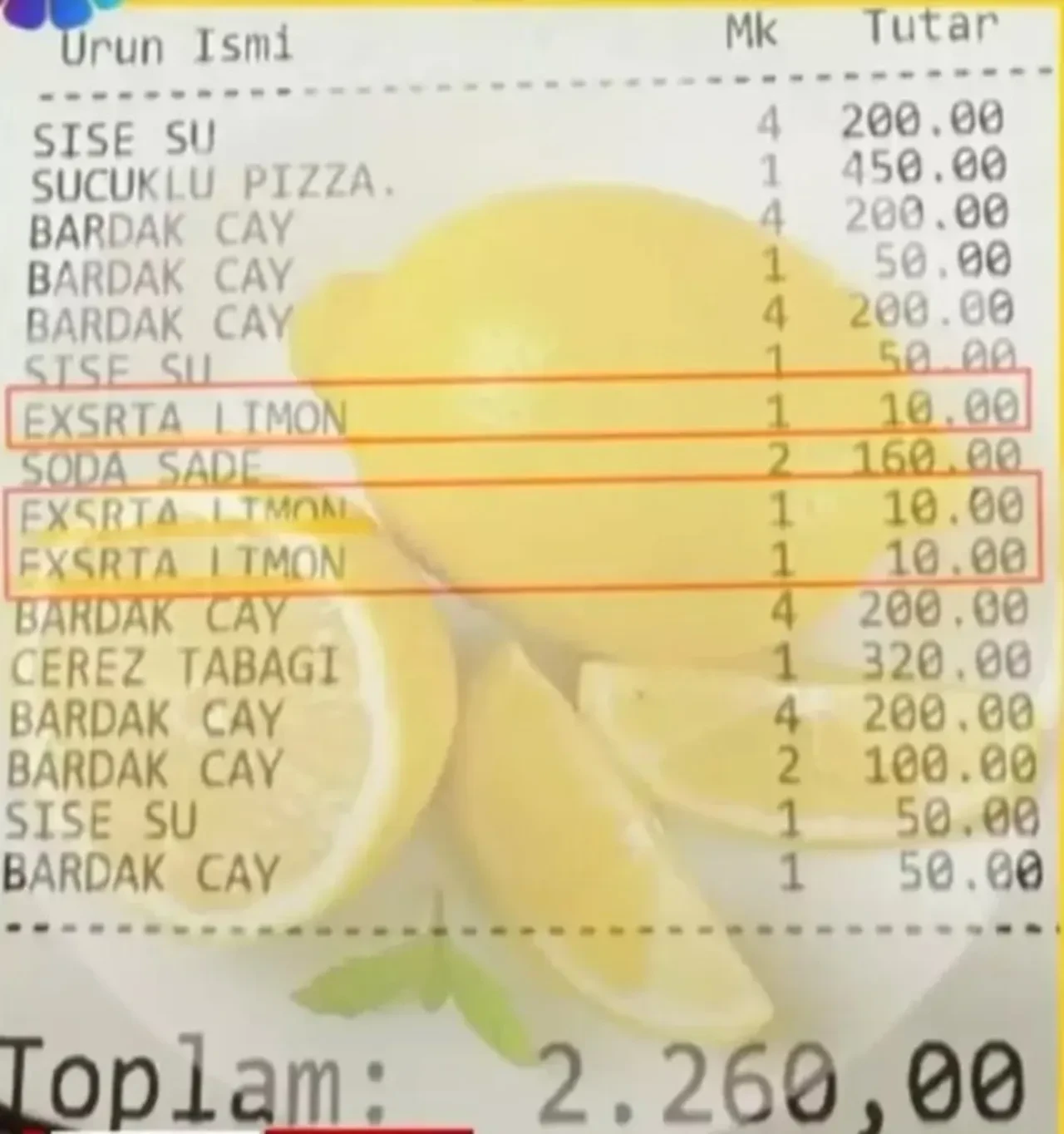 Çayın yanındaki limondan para alan işletmeye ceza kesildi!