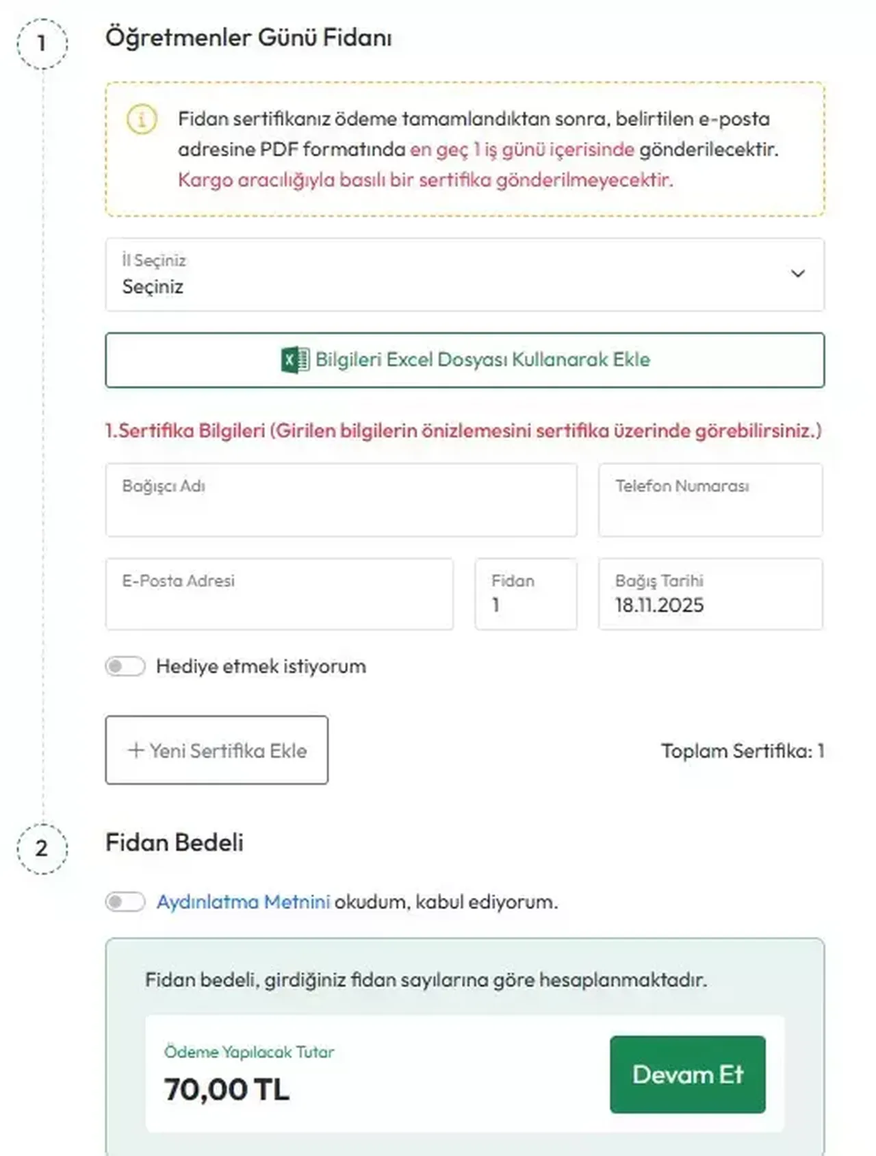 24 Kasım Öğretmenler Günü fidan bağışı kaç TL? En güzel Öğretmenler Günü hediyesi