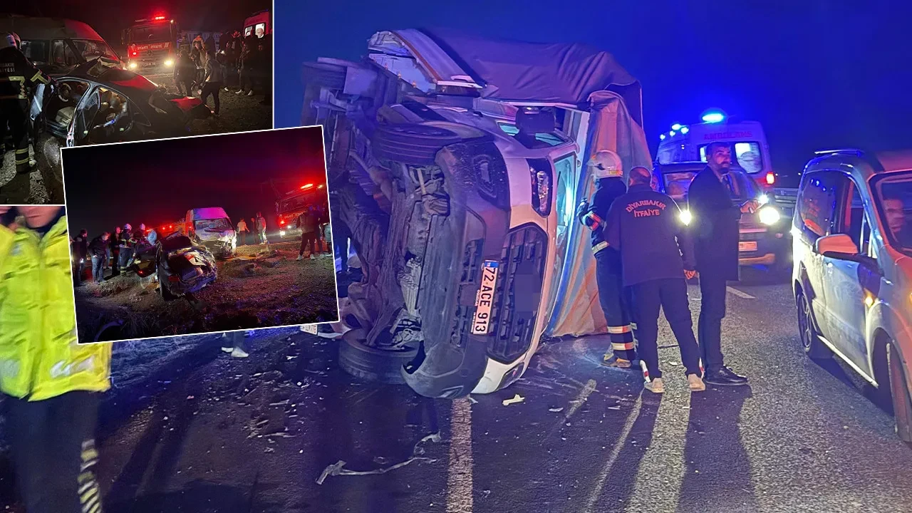 Diyarbakır'da zincirleme kaza: 3 ölü, 14 yaralı