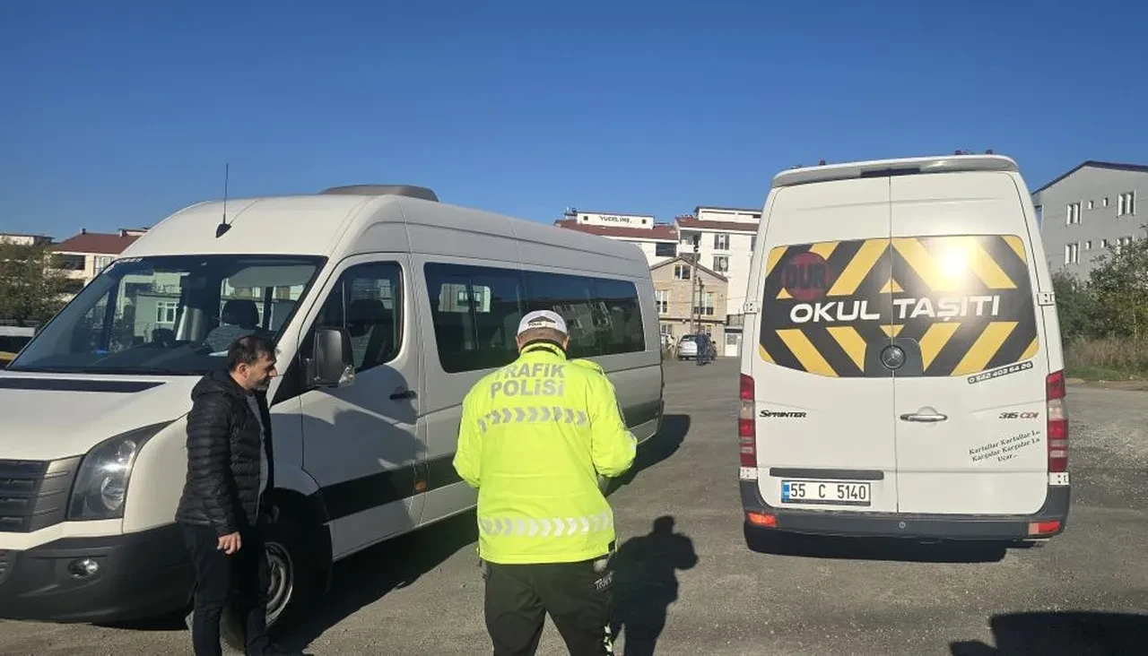 Okul taşıtlarına kış lastiği denetimi yapıldı