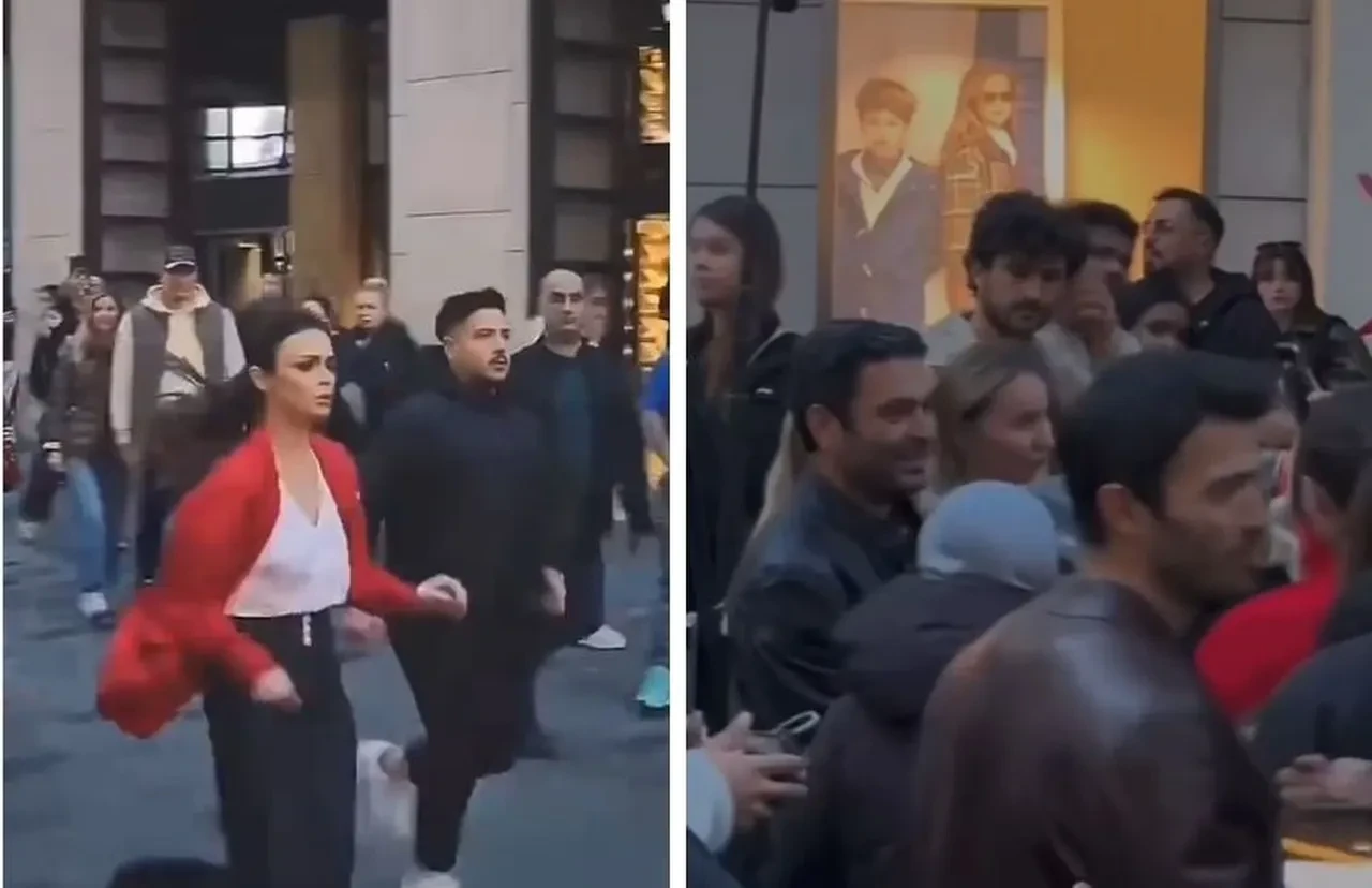 Uzak Şehir oyuncuları Sinem Ünsal ile Ozan Akbaba yeni film projesi için İstanbul'da! İstiklal Caddesi'nde adım atamadılar 