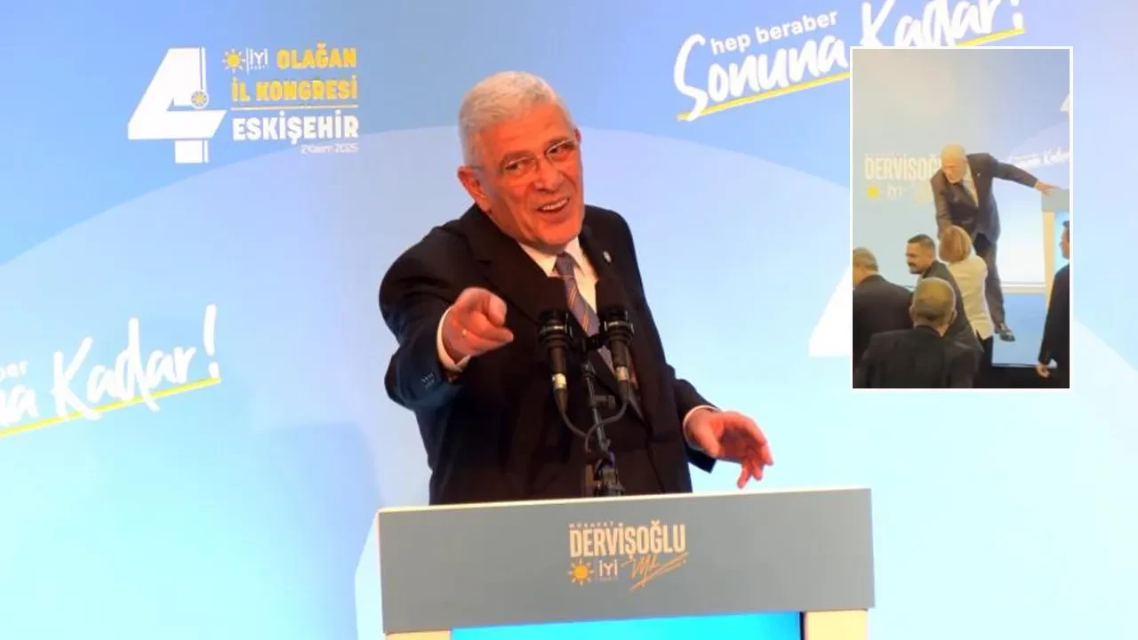 İYİ Parti lideri Müsavat Dervişoğlu'nun esprisi Eskişehir Büyükşehir Belediye Başkanı Ayşe Ünlüce'yi salondan çıkardı