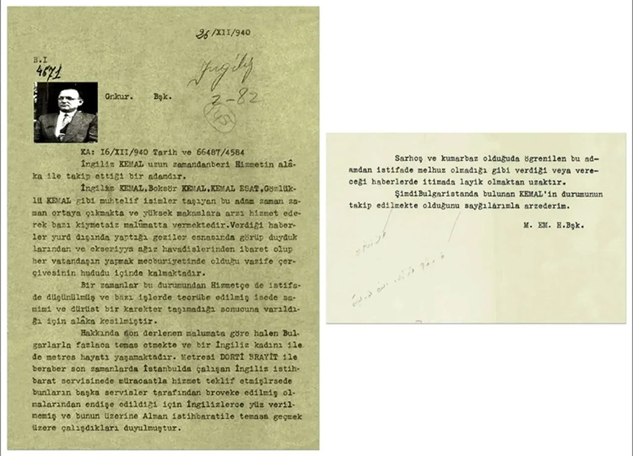 MİT, roman ve filmlere konu olan İngiliz Kemal'e ilişkin 1940 tarihli belgeyi paylaştı! 2 bilgi dikkat çekiyor