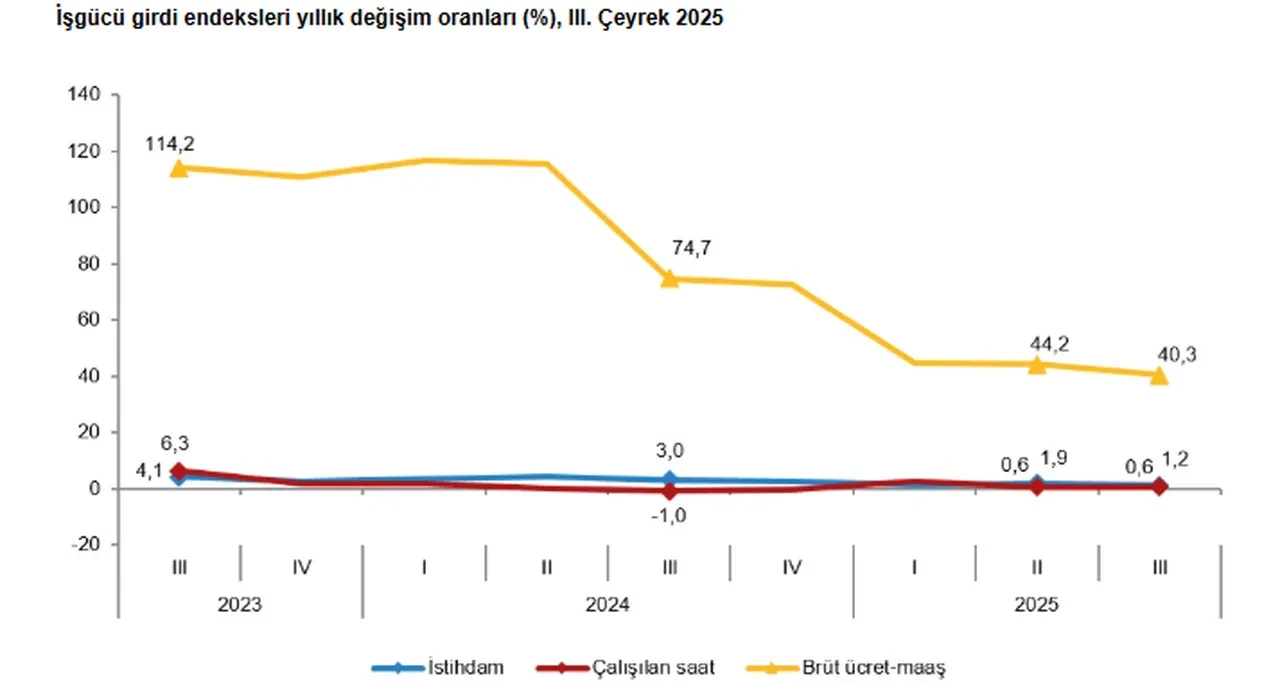 TÜİK açıkladı: Üçüncü çeyrekte istihdam endeksi yıllık yüzde 1,2 arttı