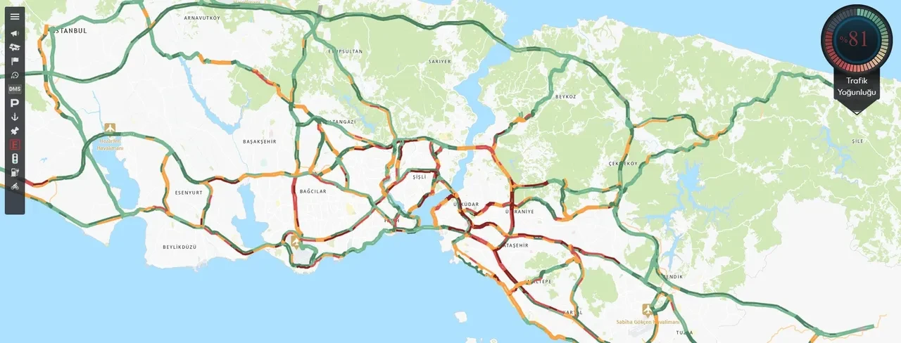 İstanbul kilit! Haftanın ilk gününde trafik yoğunluğu yüzde 80'i geçti