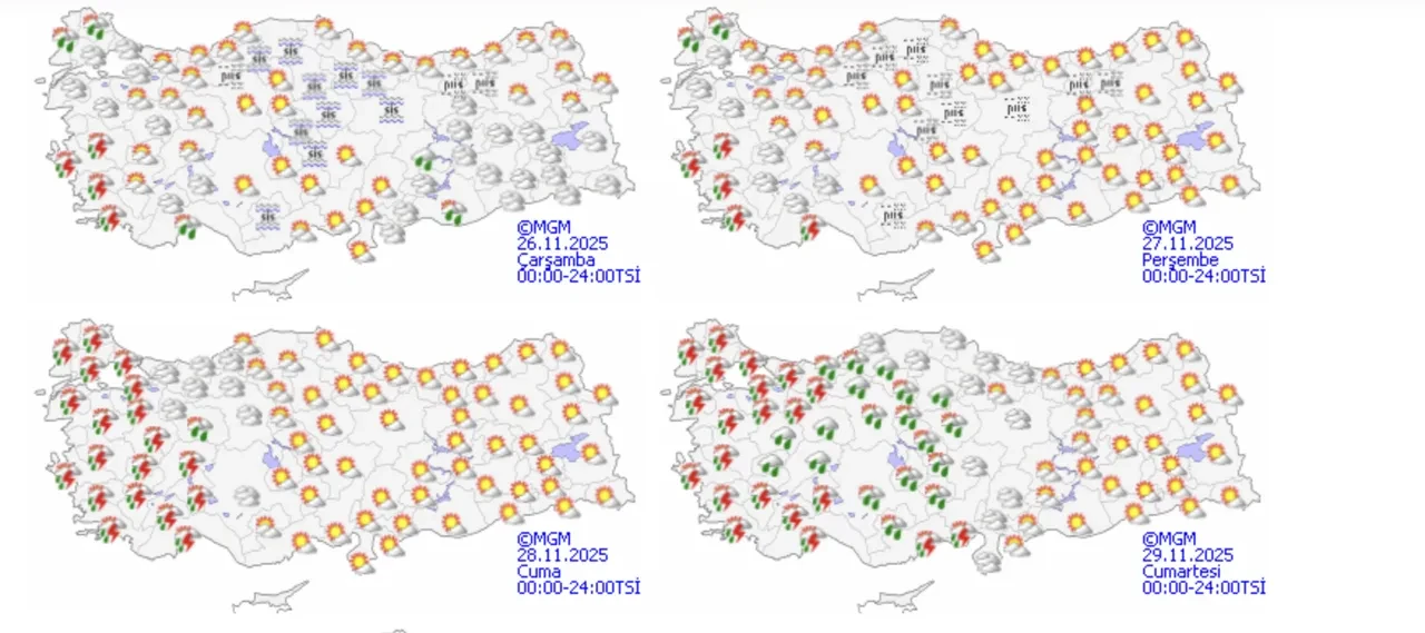 İstanbul’da yağmur yağacak mı 25-26 Kasım? MGM hava durumunu paylaştı