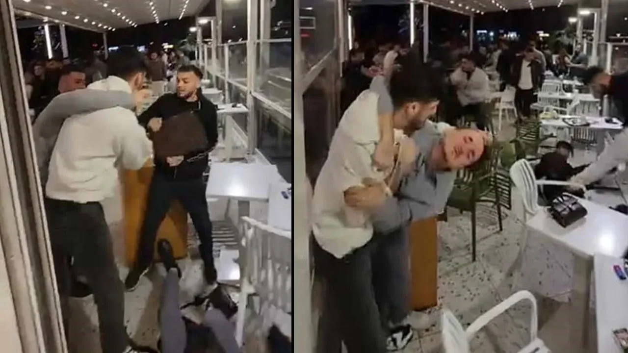 Kafede tekme tokat kavga: Müşteriler birbirine girdi