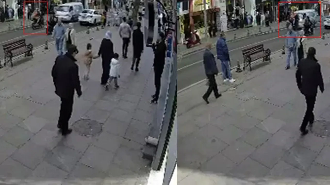 Motosiklet karşıdan gelen kamyonetle kafa kafaya girdi! Kaza kamerada