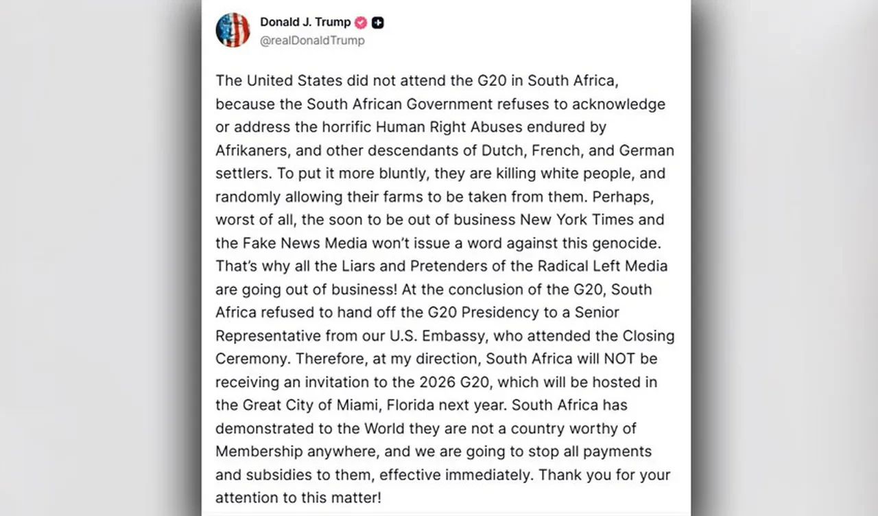 ABD lideri Trump 2026'da bir ülkeyi G20 Zirvesi'ne davet etmeyecek