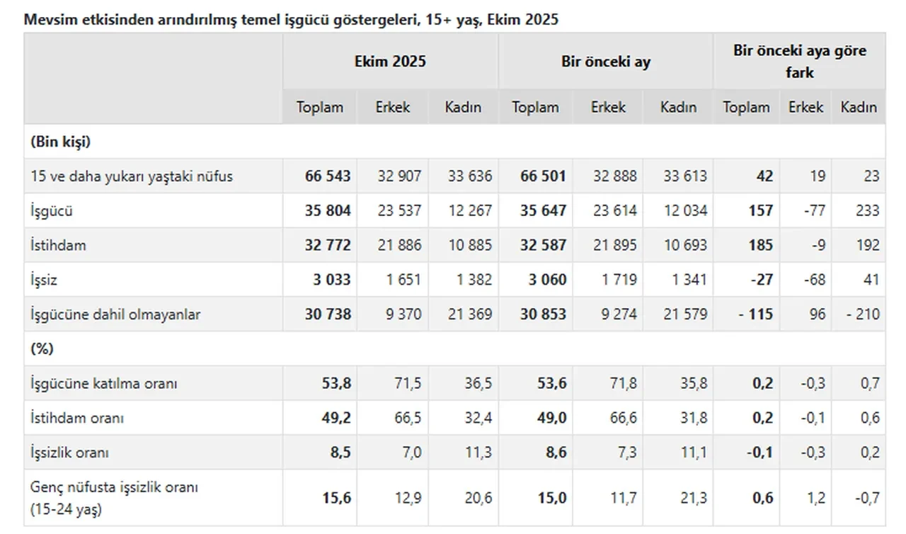 TÜİK açıkladı: İşsizlik rakamları belli oldu