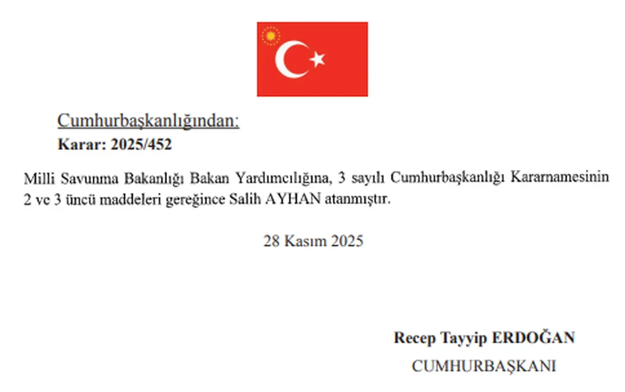 MSB'de dikkat çeken atama! Karar Resmi Gazete'de yayımlandı