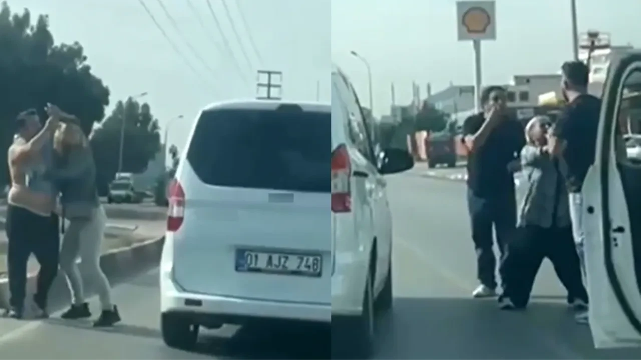 Yol verme kavgasında yumruklar havada uçuştu! Trafik magandaları ortalığı birbirine kattı