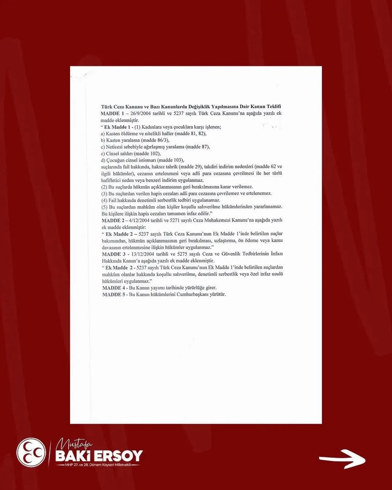 Kadınlara ve çocuklara dokunana ağır ceza! MHP'den yeni teklif