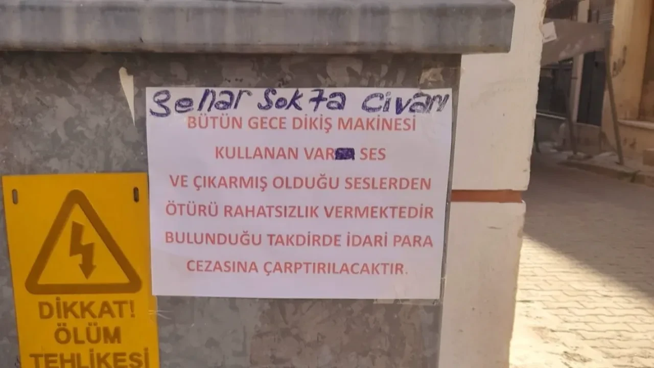 Gürültü yapanlara ilginç uyarı! Önce duvara astılar, sonra muhtar paylaştı
