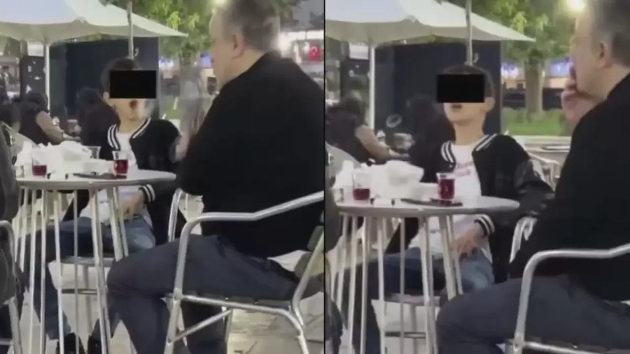 Küçük çocuk ailesinin yanında sigara tüttürdü! Vahim görüntüler tepki çekti 