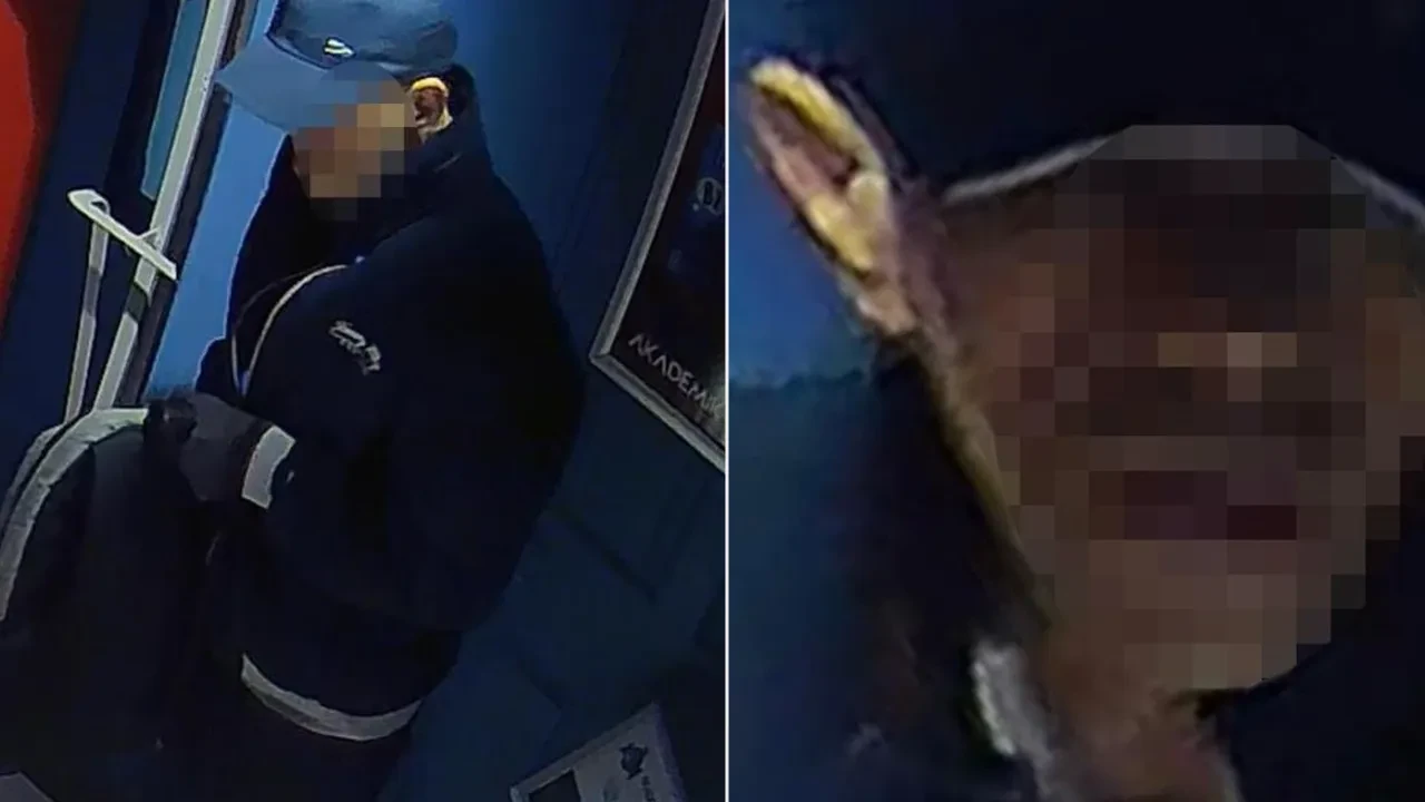 Pişkin hırsız güvenlik kamerasında: Asansörü kullanmaktan çekinmedi