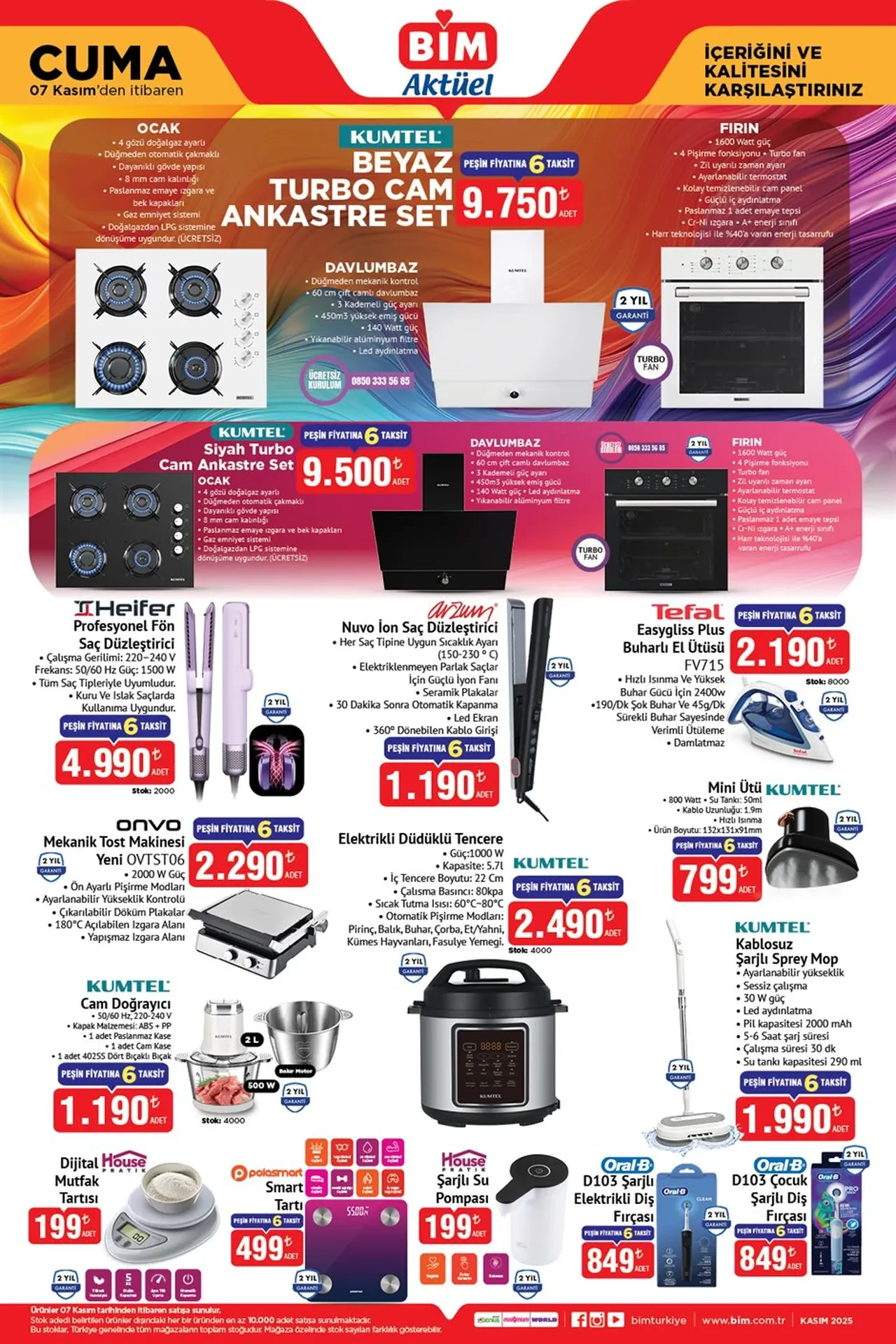 BİM aktüel 7 Kasım Cuma 2025 indirimli ürünler kataloğu paylaşıldı! Elektrikli düdüklü tencere, Çatal bıçak seti, Aksiyon kamerası raflarda