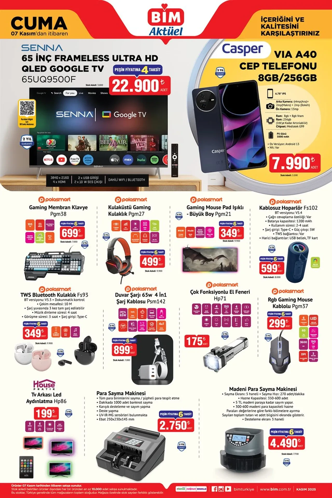 BİM aktüel 7 Kasım Cuma 2025 indirimli ürünler kataloğu paylaşıldı! Elektrikli düdüklü tencere, Çatal bıçak seti, Aksiyon kamerası raflarda