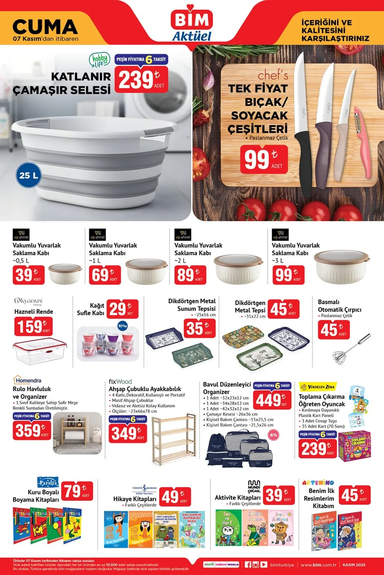 BİM aktüel 7 Kasım Cuma 2025 indirimli ürünler kataloğu paylaşıldı! Elektrikli düdüklü tencere, Çatal bıçak seti, Aksiyon kamerası raflarda