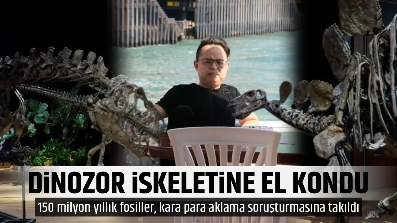 DİNOZOR İSKELETİNE EL KONDU