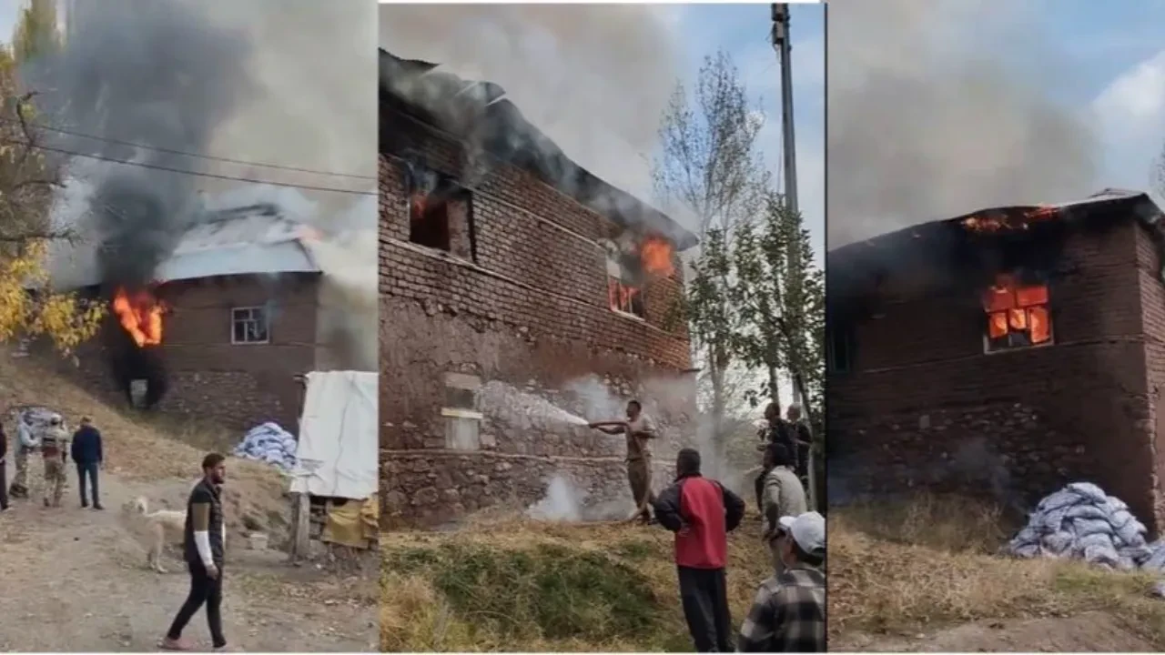 Hakkari'de 2 katlı evde yangın paniği!