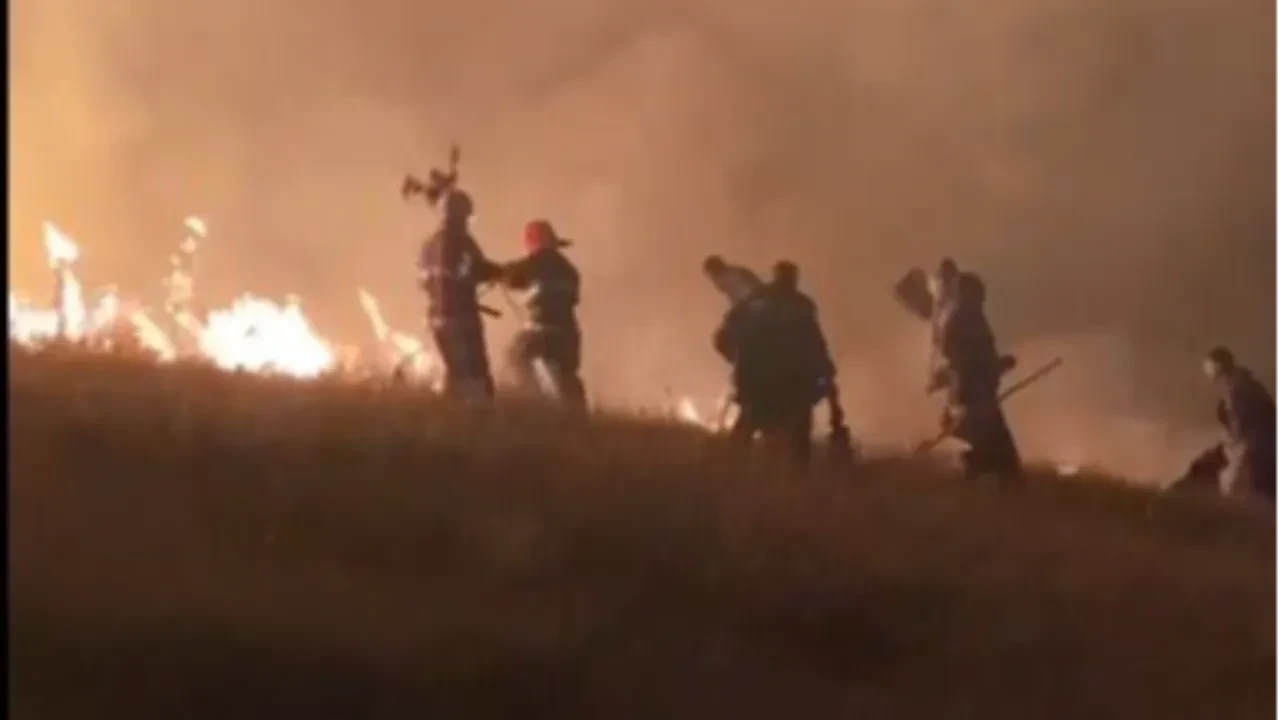 Türkiye Ermenistan sınırında korkutan örtü yangını: Köylüler seferber oldu!